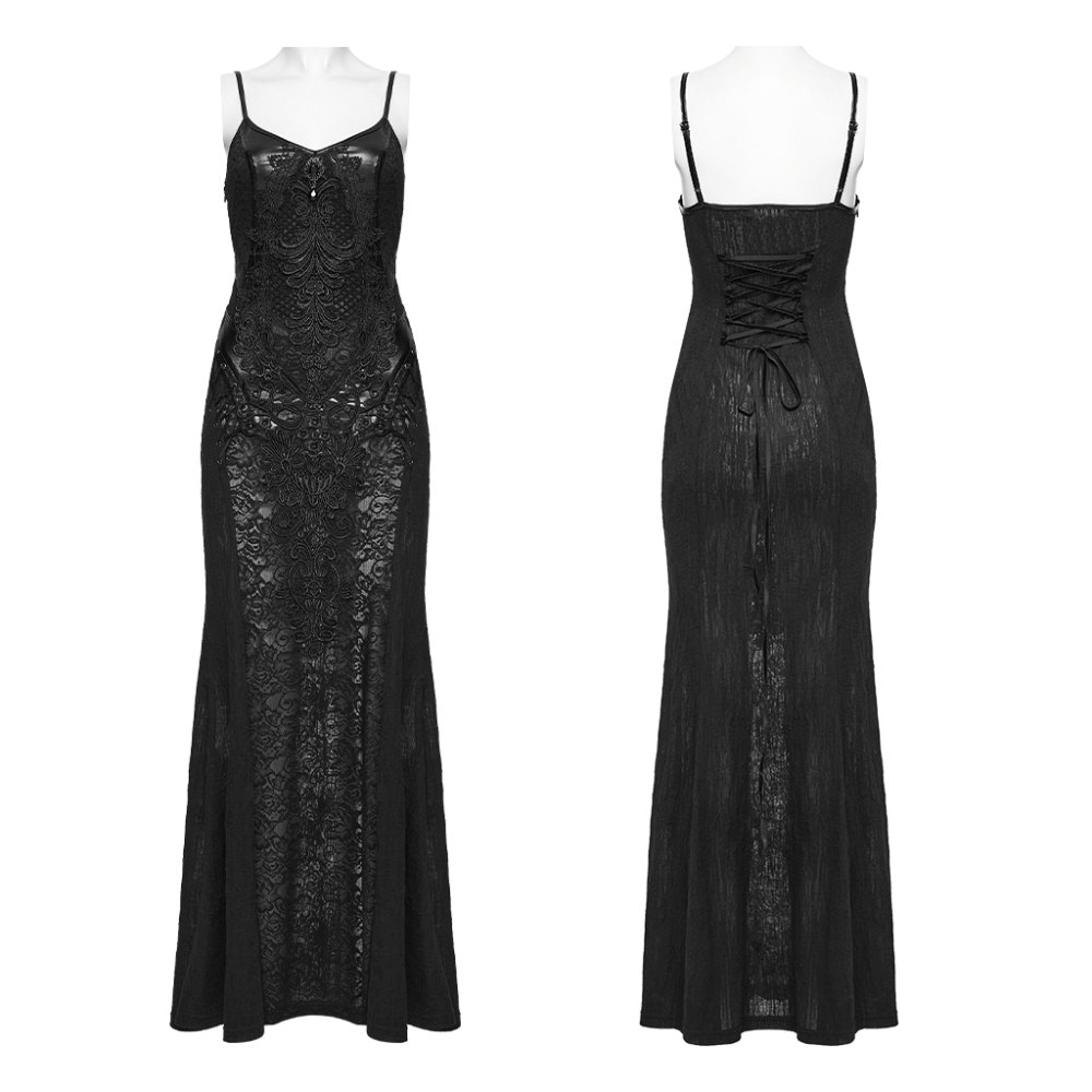 Punk Rave - Amuria Maxi langes Kleid - Schwarz